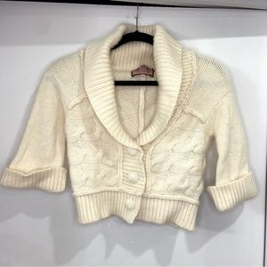 Vintage Juicy Couture White Cropped Sweater- Great Condition!